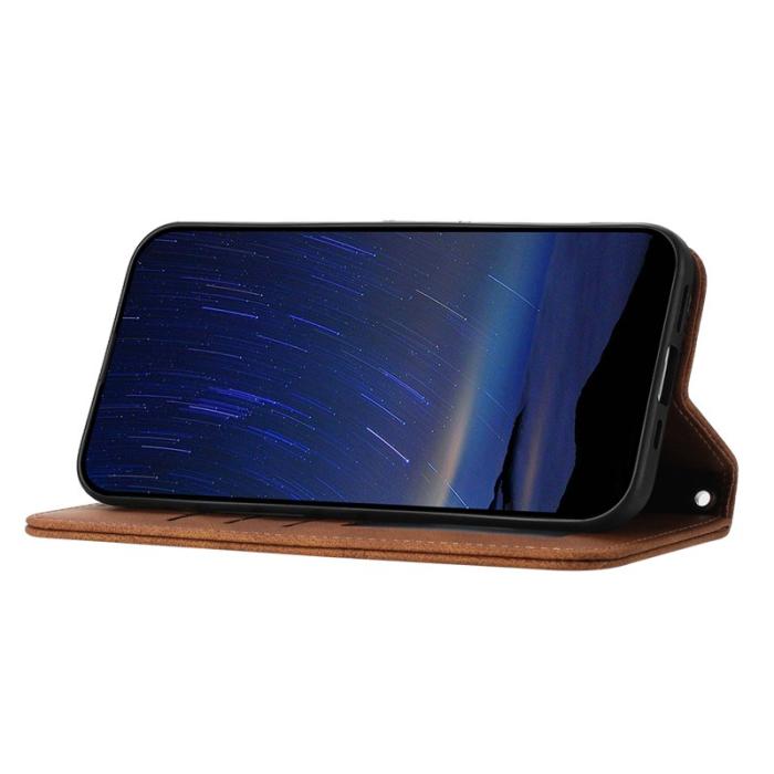 OEM - Samsung Galaxy S26 Fodral Konstläder Impräntad - Brun