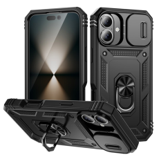 A-One Brand - iPhone 17 Mobilskal Slide Camshield Kickstand - Svart