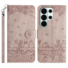 OEM - Wall Cats Samsung Galaxy S26 Ultra Skal &Auml;kta L&auml;der - R&ouml;kig Lila