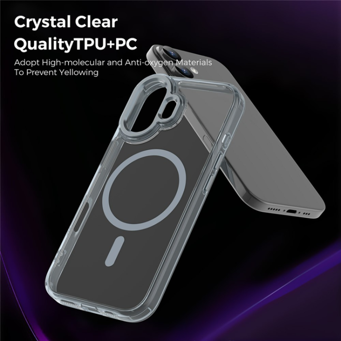 A-One Brand - iPhone 17 Mobilskal MagSafe TPU+PC Transparent - Titangrå