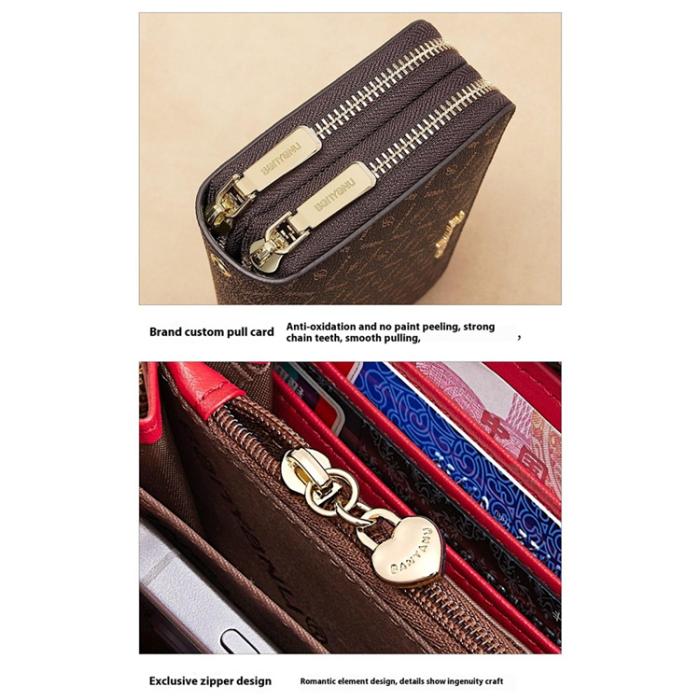 BANYANU - BANYANU Plånbok för Dam Lång Double Zipper N9012