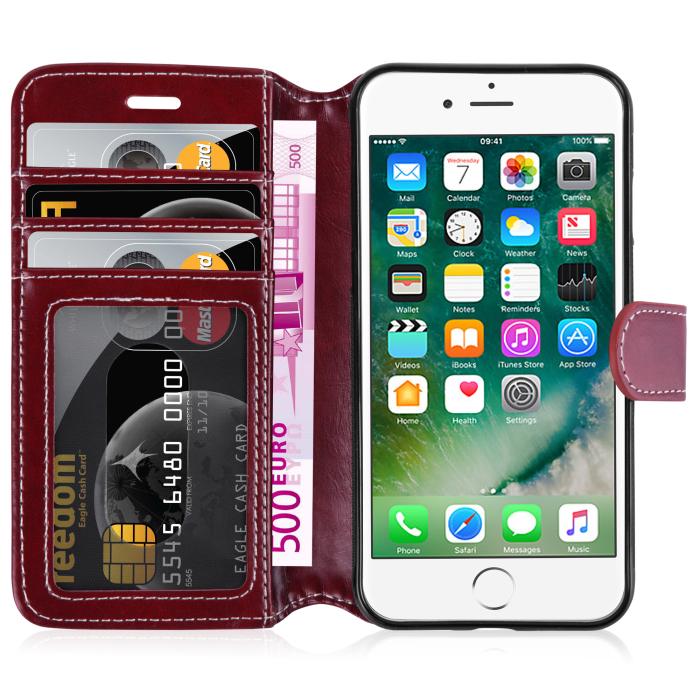 UTGATT1 - CoveredGear Plånboksfodral iPhone 7 Plus & iPhone 8 Plus - Burgundy