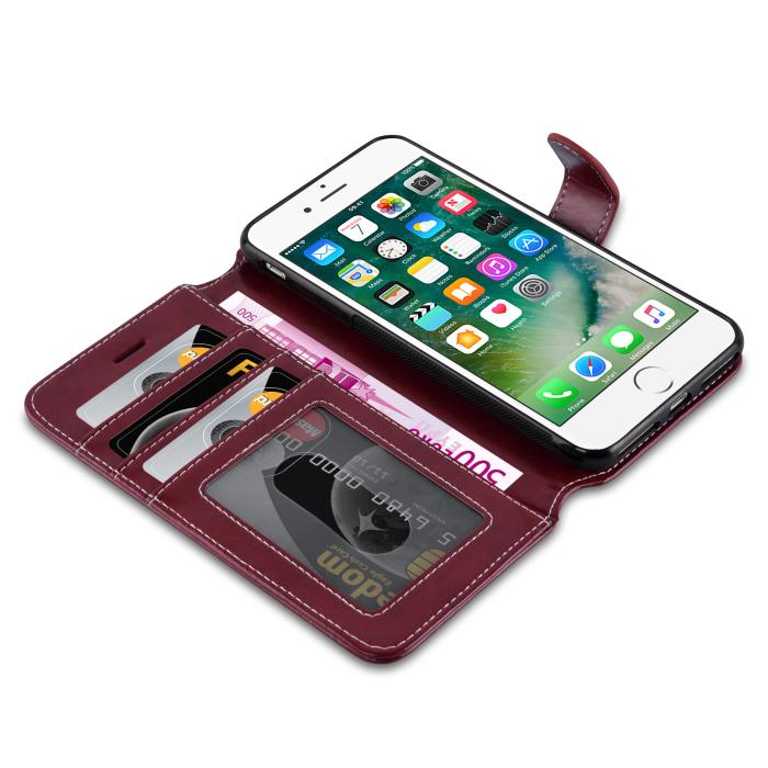 UTGATT1 - CoveredGear Plånboksfodral iPhone 7 Plus & iPhone 8 Plus - Burgundy