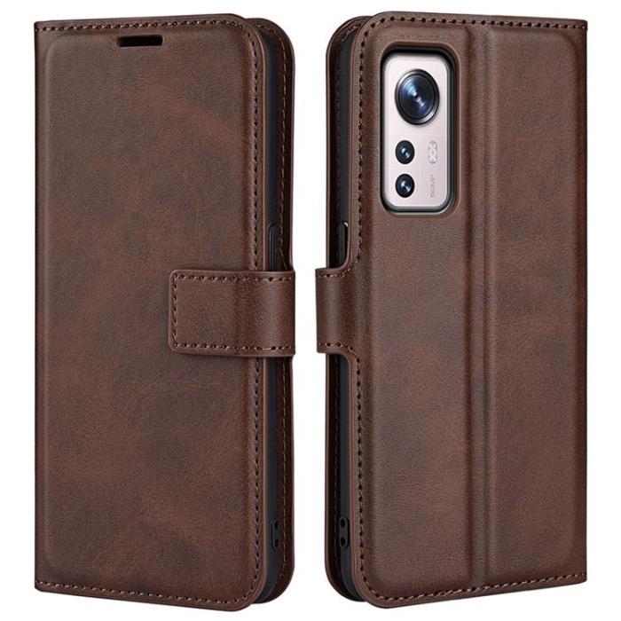 A-One Brand - Magnetic Clasp Plånboksfodral Xiaomi 12/12X - Brun