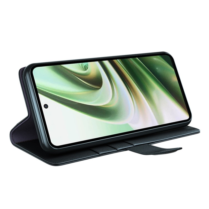 A-One Brand - OnePlus Nord CE 3 Lite 5G Plånboksfodral Äkta Läder - Svart