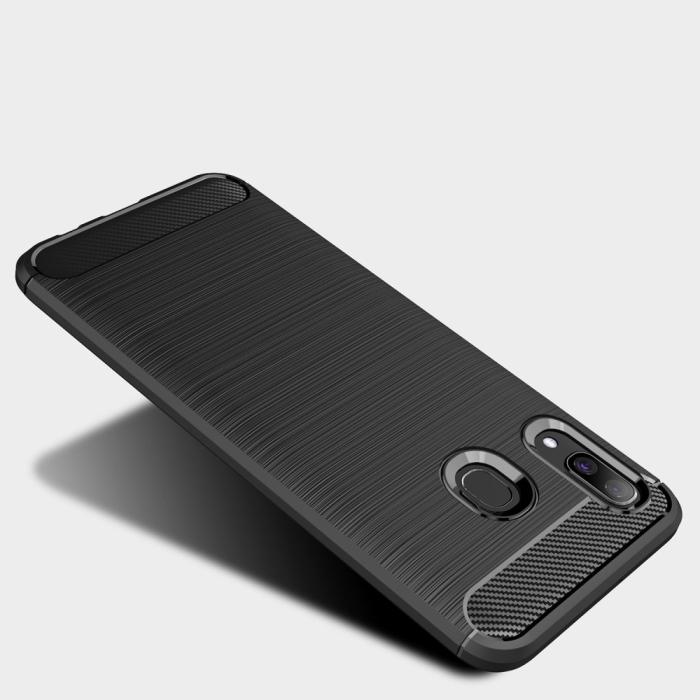 A-One Brand - Carbon Brushed mobilskal till Samsung Galaxy A40 - Svart