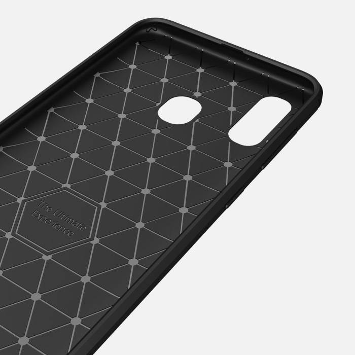 A-One Brand - Carbon Brushed mobilskal till Samsung Galaxy A40 - Svart