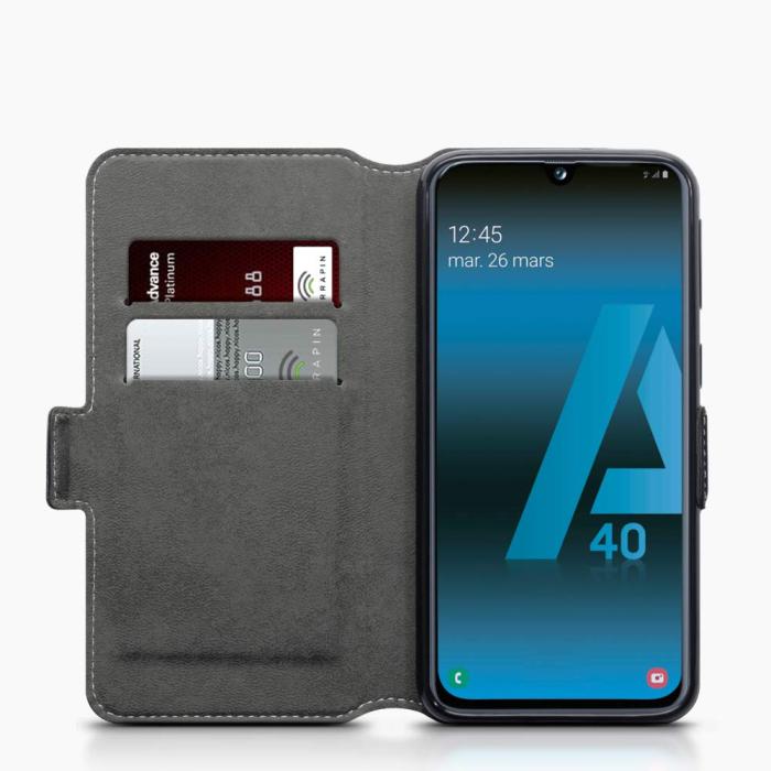 UTGATT1 - Slimmat Plånboksfodral till Samsung Galaxy A40 - Svart
