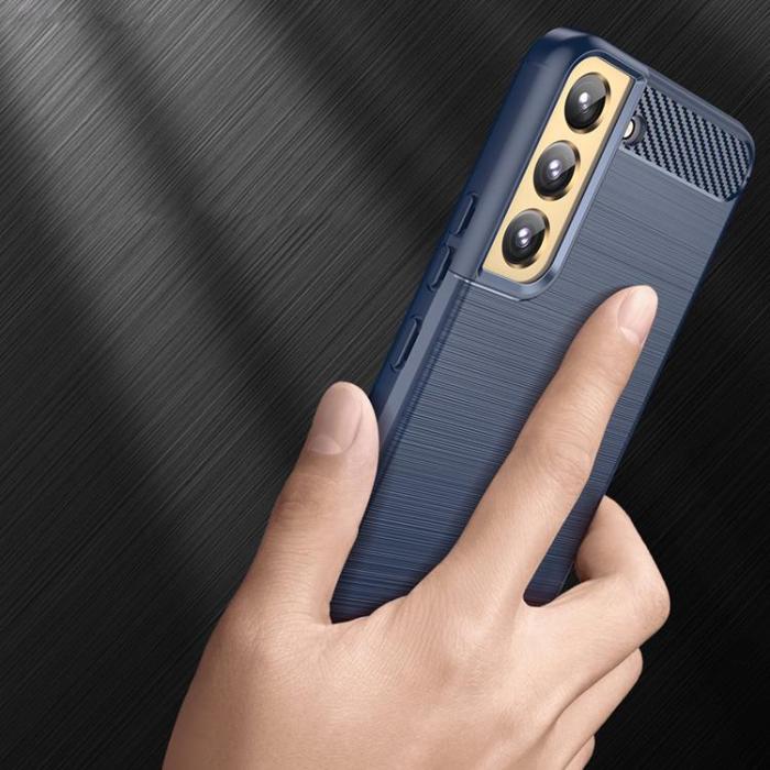 OEM - Galaxy S23 Skal Carbon Silicone Flexible - Blå