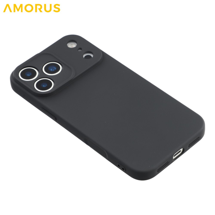 Amorus - AMORUS iPhone 17 Pro Mobilskal Precise Cutouts TPU Fiber - Svart