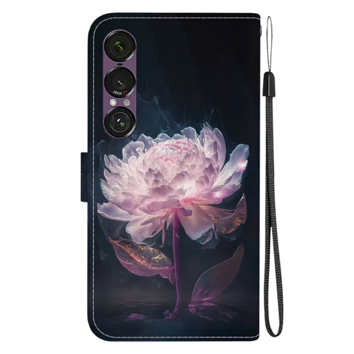 A-One Brand - Sony Xperia 1 VII Plånboksfodral Pattern Printing - Lila Peony