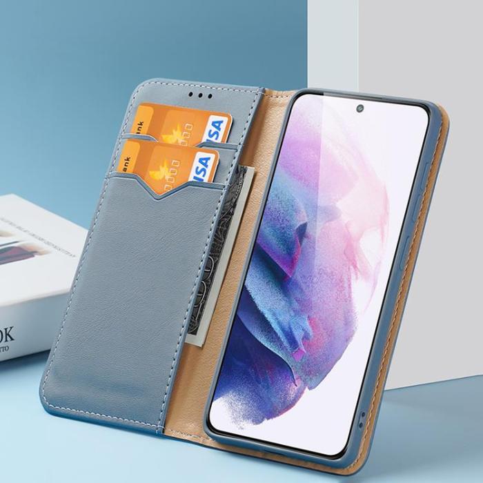 Dux Ducis - Dux Ducis Hivo Äkta Läder Fodral Galaxy S22 - Blå