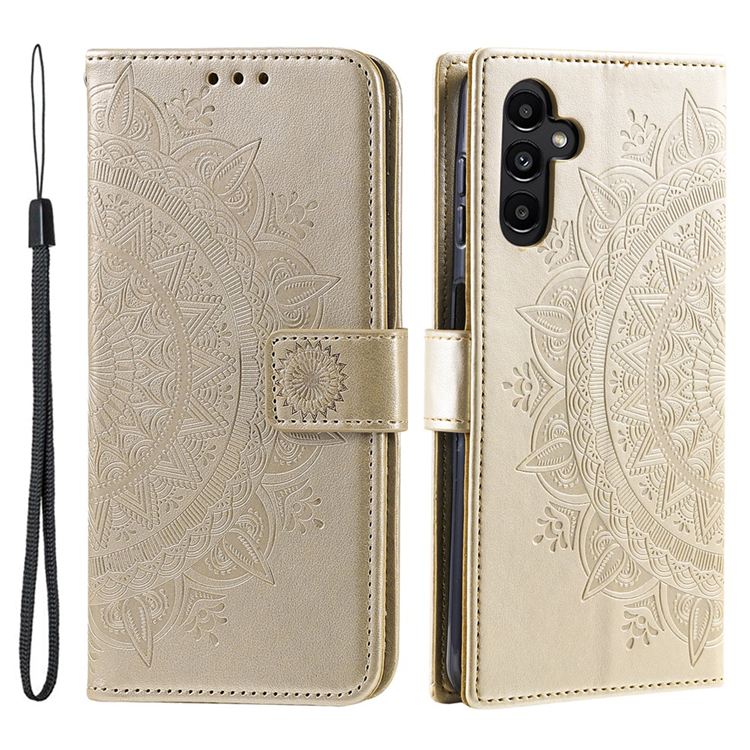 Galaxy S26/S26 Pro Plånboksfodral Imprinted Totem Konstläder - Guld | 2353 | AlltMobil
