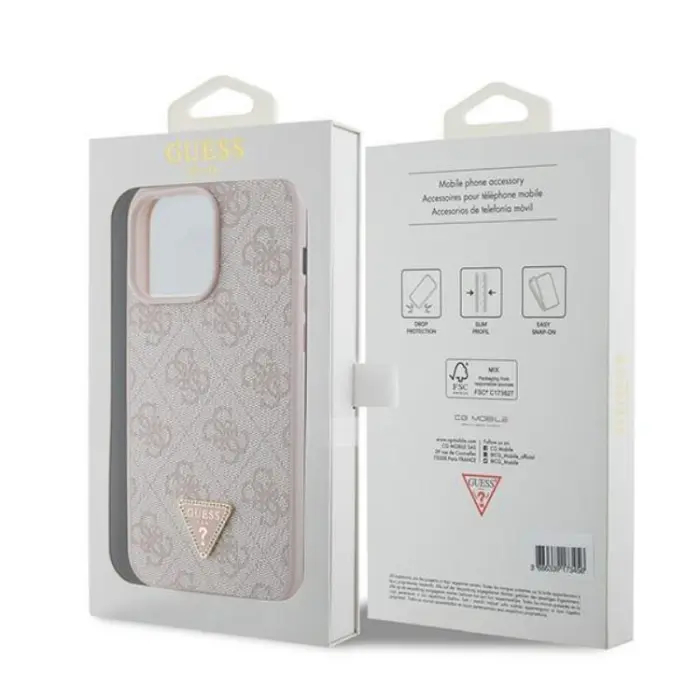 Guess - Guess iPhone 15 Pro Max Mobilskal Diamond Triangle - Rosa