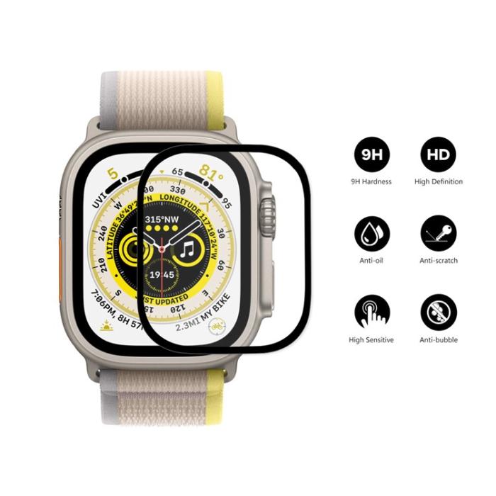 A-One Brand - [2-PACK] Apple Watch Ultra (49mm) Härdat Glas Skärmskydd 9H HD - Svart