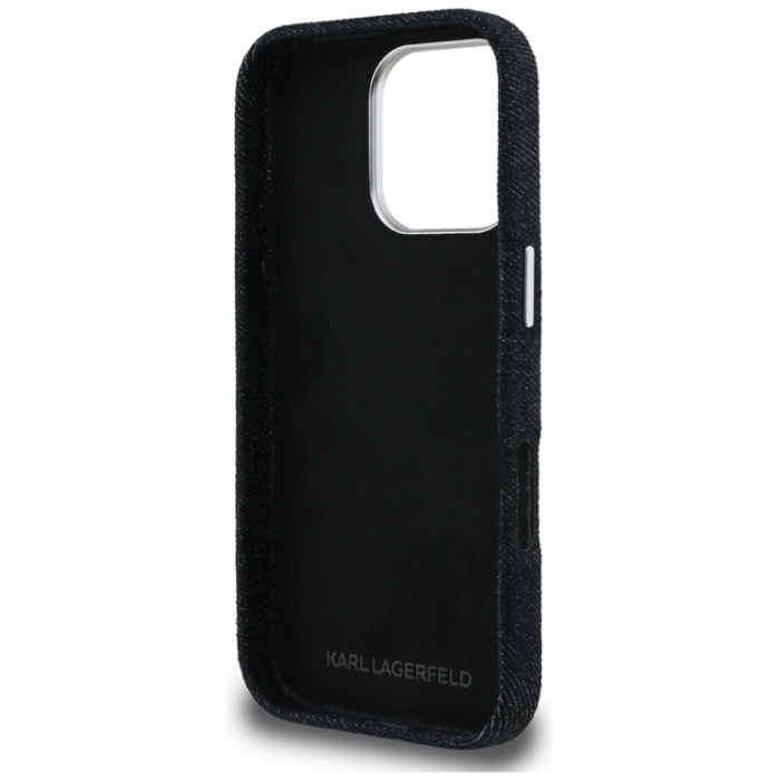 KARL LAGERFELD - Karl Lagerfeld Mobilskal För iPhone 16 Pro Jeans Signature Logo - Svart