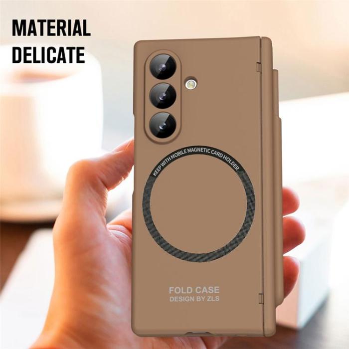 A-One Brand - Mobilskal För Galaxy Z Fold 8 MagSafe med Stylus - Beige