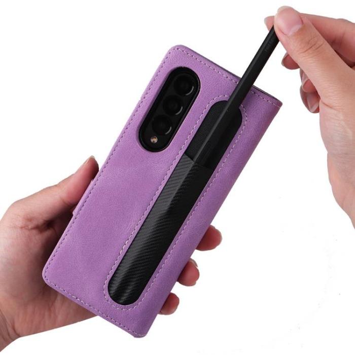 UTGATT1 - Galaxy Z Fold 4 Plånboksfodral 2in1 Detachable - Lila