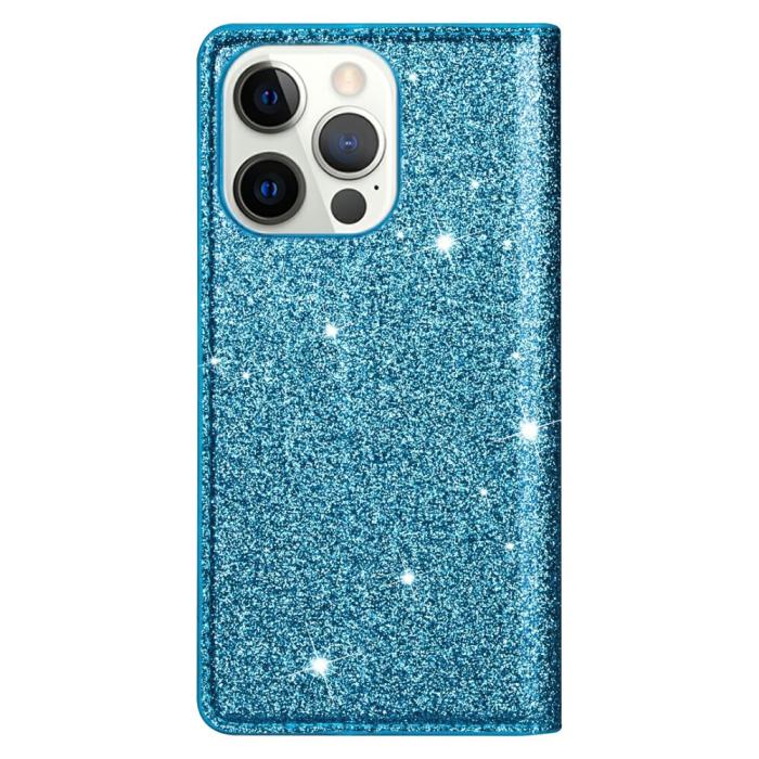 OEM - Glittrande Plånboksfodral iPhone 13 Pro Max - Blå