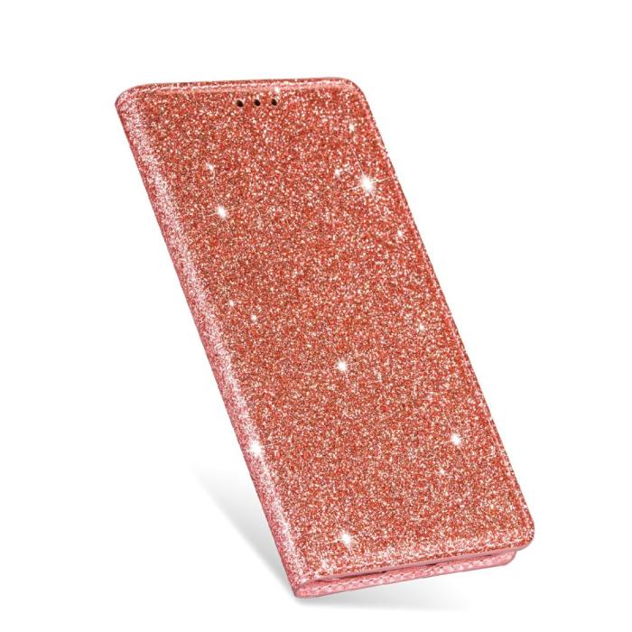 OEM - Glittrande Plånboksfodral iPhone 13 Pro Max - Rose Gold