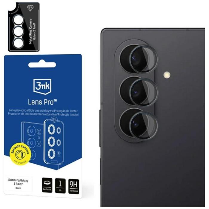 3MK - 3MK Galaxy Z Fold 7 Kameralinsskydd Härdat Glas Lens Pro - Svart