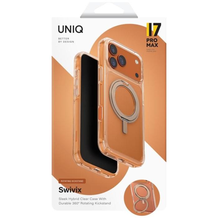 UNIQ - UNIQ iPhone 17 Pro Max Mobilskal Swivix 360 Rotating Kickstand - Guld