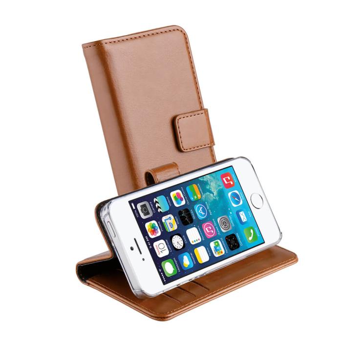 Vivanco - Vivanco Plånboksfodral iPhone 5/5S/SE - Brun