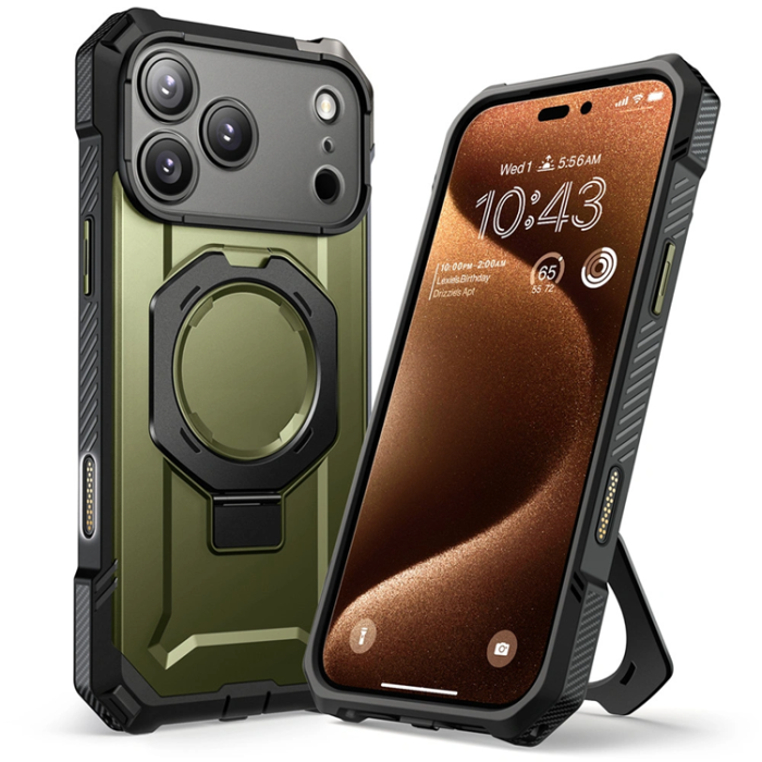 SupCase - Supcase iPhone 17 Pro Mobilskal Magsafe Kickstand UB Grip - Grön