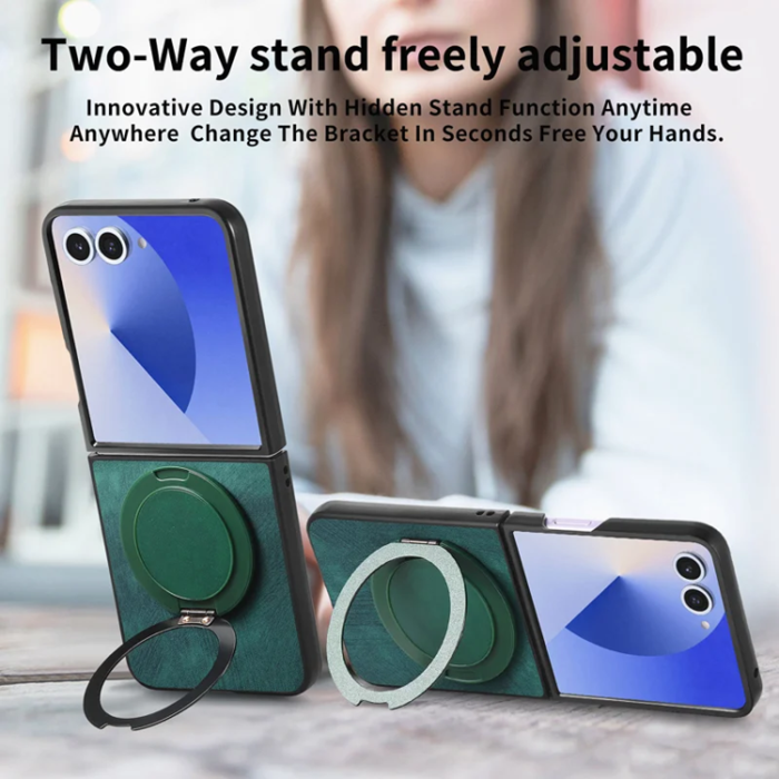 A-One Brand - Galaxy Z Flip7 Mobilskal Magsafe Roterande Kickstand - Grön