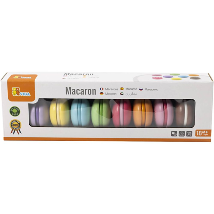 A-One Brand - VIGA macarons i trä, 8 delar