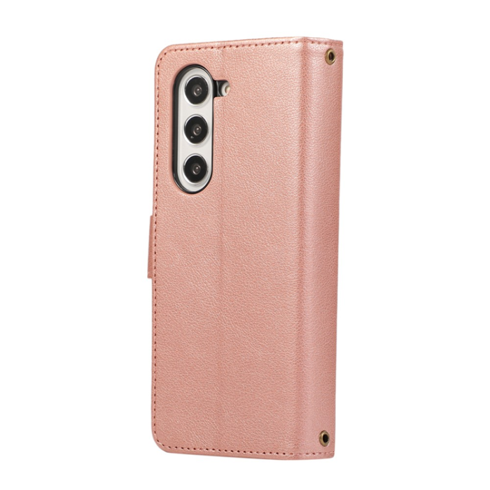 A-One Brand - Galaxy Z Fold7 Plånboksfodral Multi Zipper Läder - Roséguld