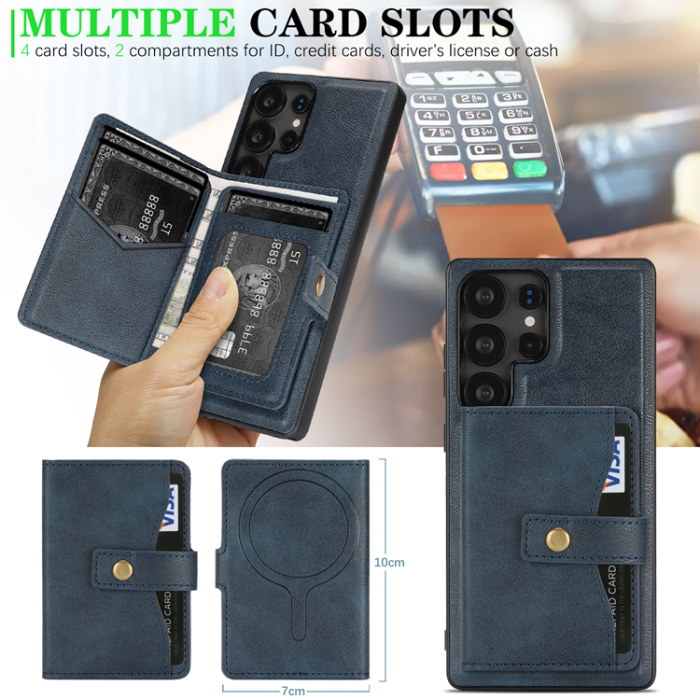 A-One Brand - Galaxy S24 Ultra Mobilskal MagSafe Detachable Korthållare Kickstand