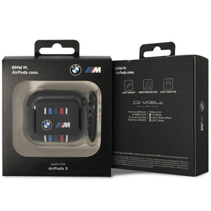 BMW - BMW Airpods 3 Skal Multiple Colored Lines - Svart