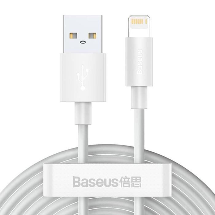 BASEUS - Baseus 2x USB-A till Lightning kabel 1.5m - Vit