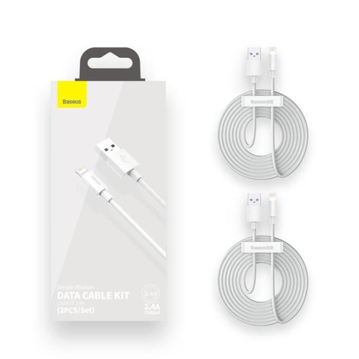 BASEUS - Baseus 2x USB-A till Lightning kabel 1.5m - Vit