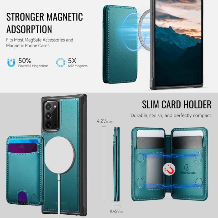 OEM - JEEHOOD Samsung Galaxy Note20 Fodral KonstLäder - Blå