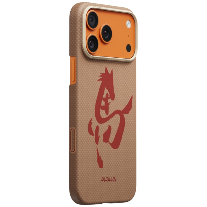 PITAKA - Pitaka Mobilskal För iPhone 17 Pro Max Magsafe Horse Painting - Guld/Jade