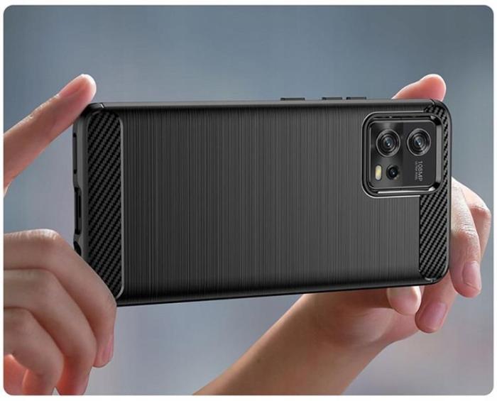 Tech-Protect - Tech-Protect Motorola Moto G72 Skal TPU Carbon - Svart