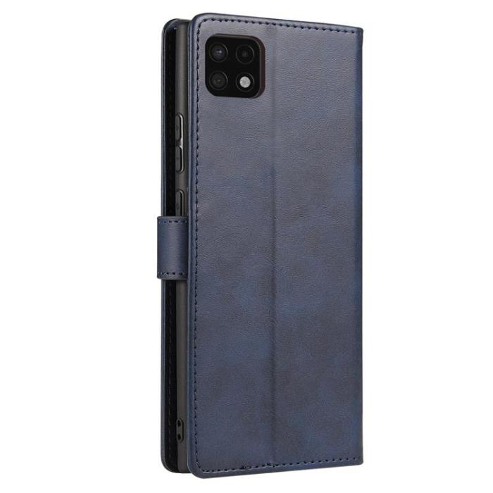 Ruhtel - Magnet Elegant Kickstand Fodral Samsung Galaxy A22 4G - Blå