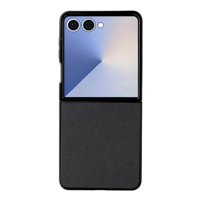 A-One Brand - Galaxy Z Flip 7 Mobilskal Litchi Texture Läder - Svart