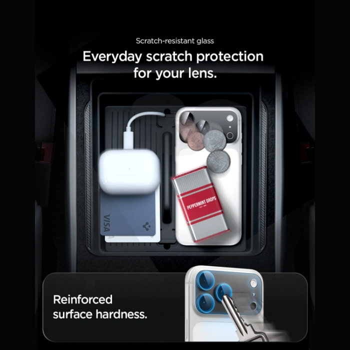 Spigen - Spigen iPhone 18 Pro/17 Pro Härdat Glas Kamera Linsskydd EZ Fit