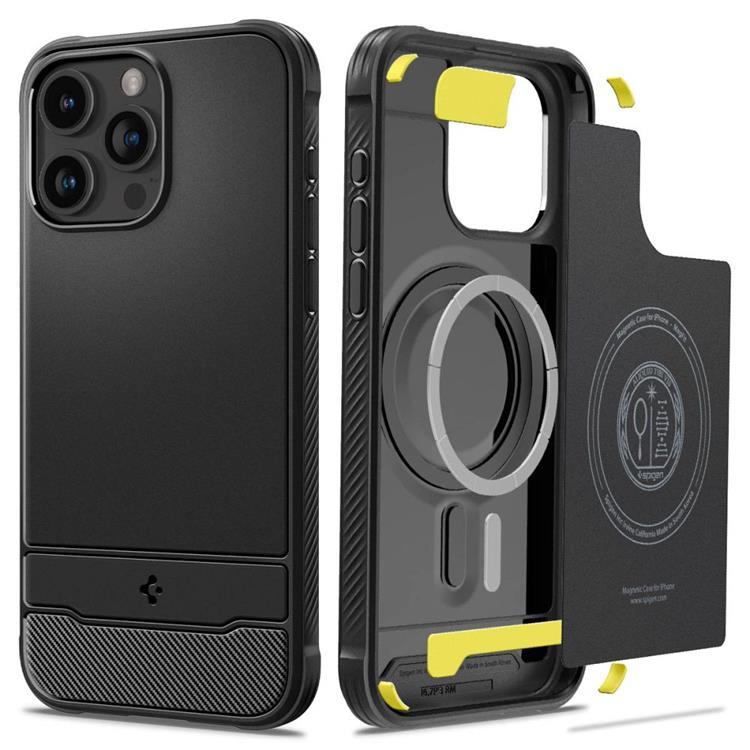 Spigen iPhone 15 Pro Max Mobilskal Magsafe Rugged Armor -Svart | 2353 | AlltMobil
