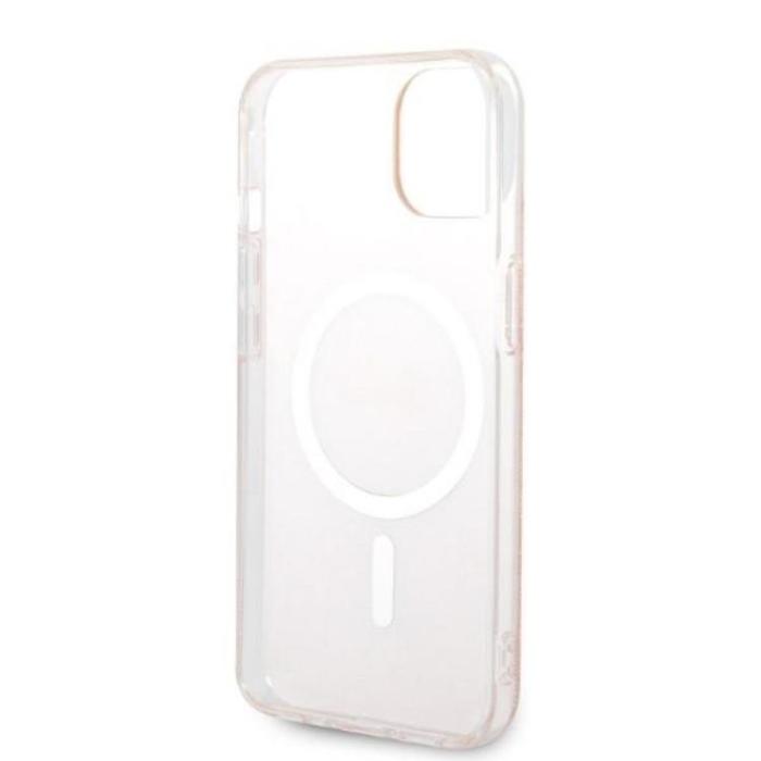 Guess - GUESS iPhone 14 Plus Magsafe Skal Print + Trådlös Laddare - Rosa