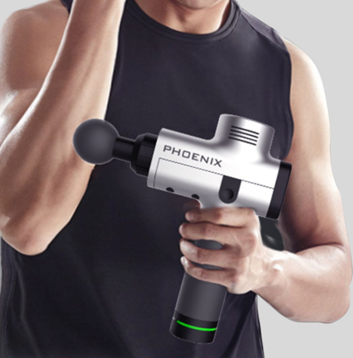 OEM - Phoenix Massagepistol A1 med 9 Massagehuvuden 2400mAh - Svart