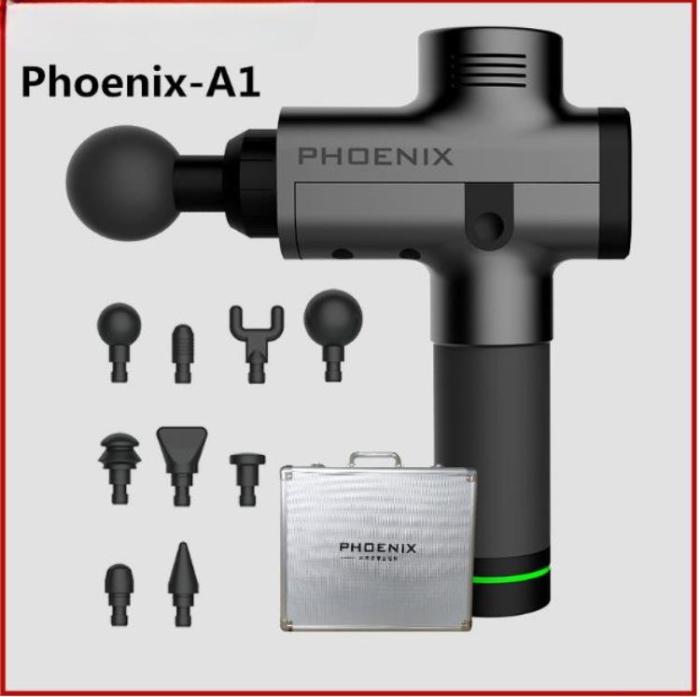 OEM - Phoenix Massagepistol A1 med 9 Massagehuvuden 2400mAh - Svart