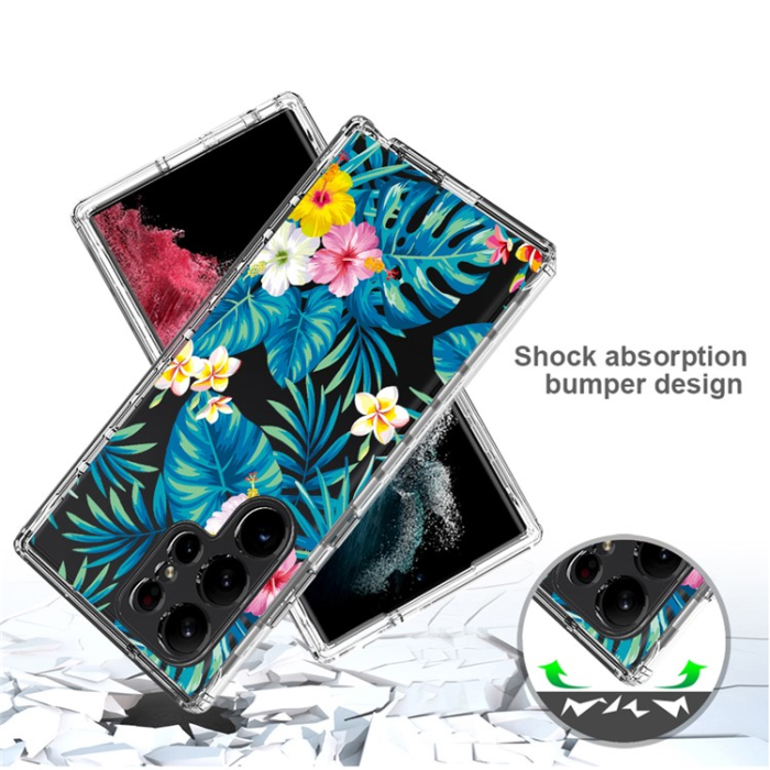 OEM - Galaxy S23 Ultra Skal Pattern Printing - Plantain Leaf