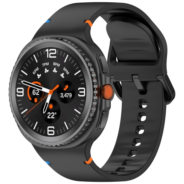 A-One Brand - Galaxy Watch 8/8 Classic (40/44/46mm) Armband Stitching Line Decor - Svart