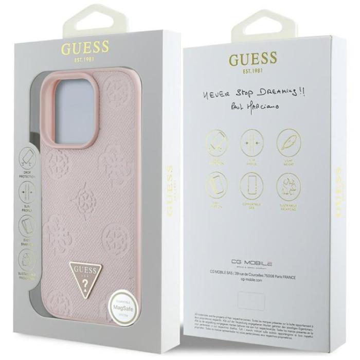 Guess - Guess iPhone 16 Pro Mobilskal MagSafe Hot Stamp Peony Triangle