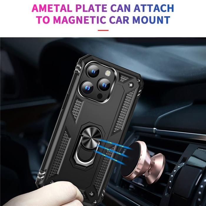 OEM - iPhone 15 Pro Mobilskal Kickstand - Svart