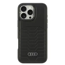 Audi - Audi Mobilskal till iPhone 16 Pro Max MagSafe Syntetiskt L&auml;der - Svart